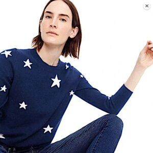 J.Crew Everyday Cashmere Crewneck Sweater with Intarsia-Knit Stars